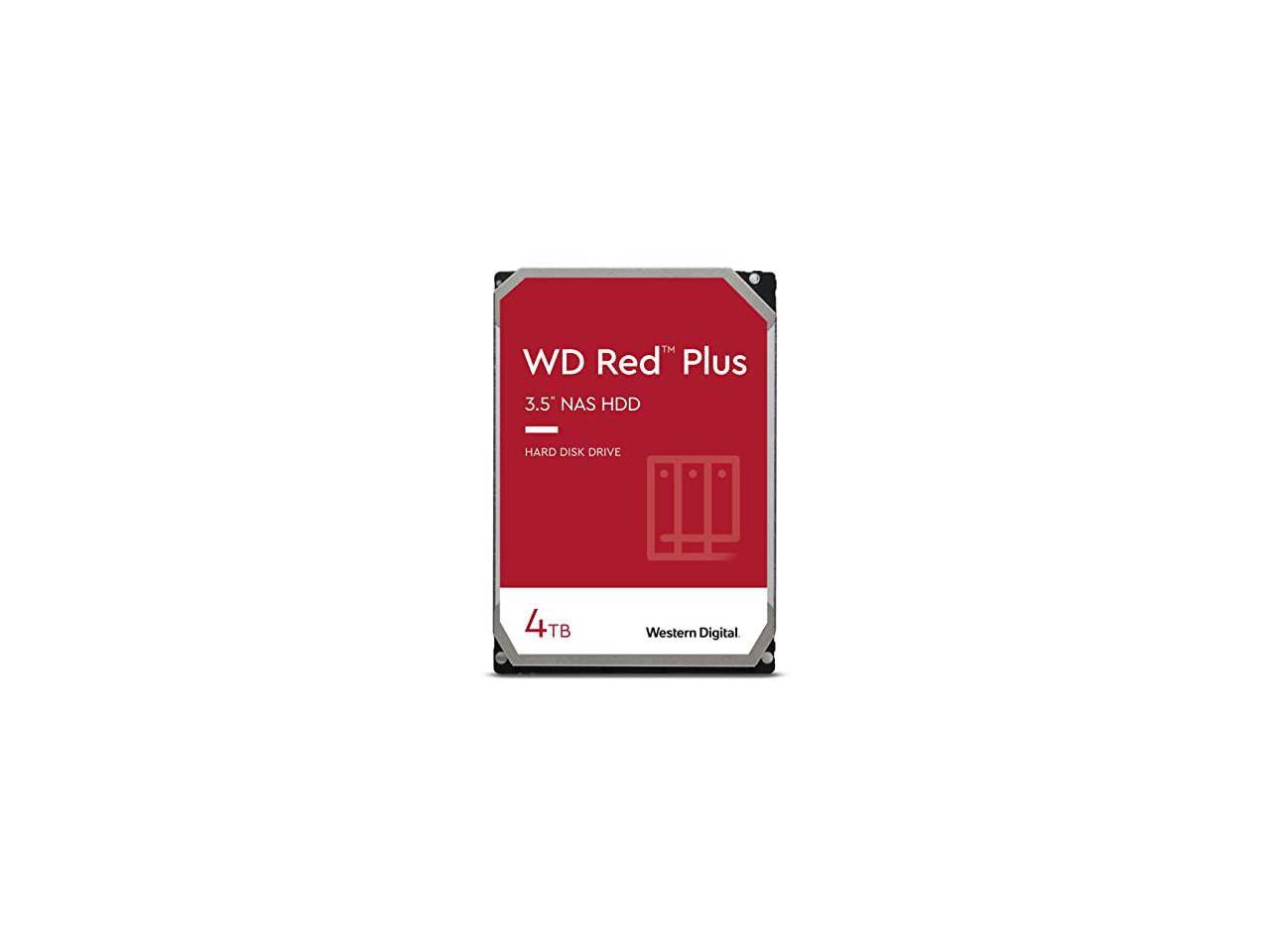 WD Red Plus 4TB NAS Hard Disk Drive - 5400 RPM Class SATA 6Gb/s, CMR, 256MB Cache, 3.5 Inch - WD40EFPX 4