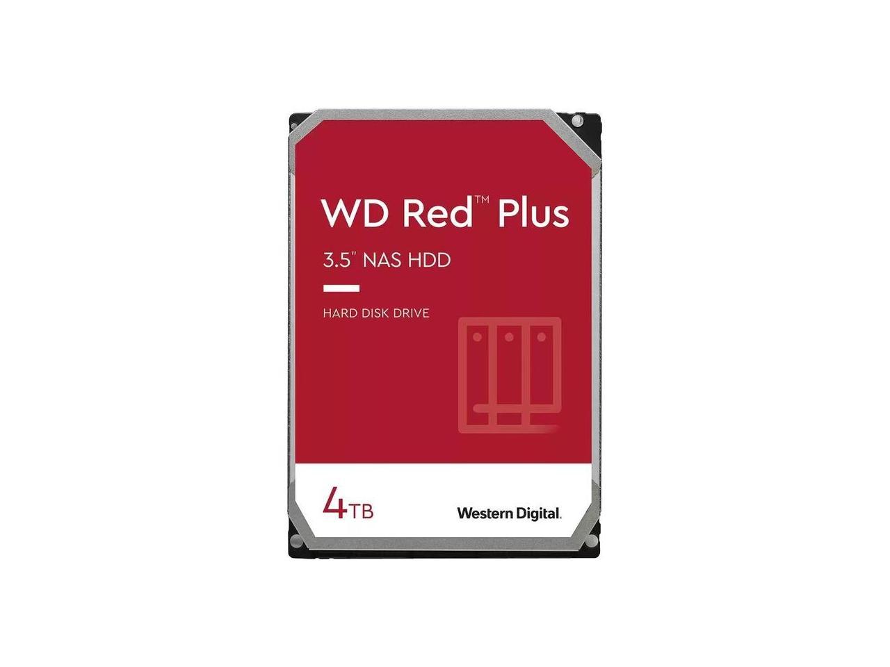 WD Red Plus 4TB NAS Hard Disk Drive - 5400 RPM Class SATA 6Gb/s, CMR, 256MB Cache, 3.5 Inch - WD40EFPX 1