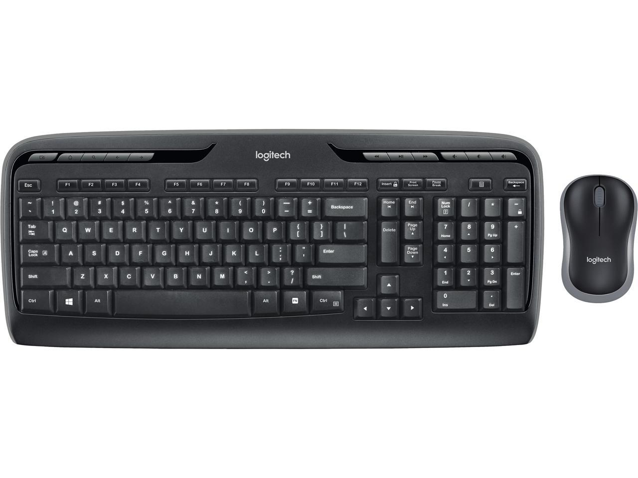 Logitech MK320 Wireless Desktop Keyboard and Mouse Combo — Entertainment Keyboard and Mouse, 2.4GHz Encrypted Wireless Connection, Long Battery Life 1