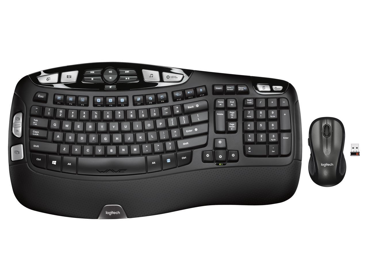 Logitech MK550 Wireless Wave Keyboard and Mouse Combo - Includes Keyboard and Mouse, Long Battery Life, Ergonomic Wave Design, Black 1