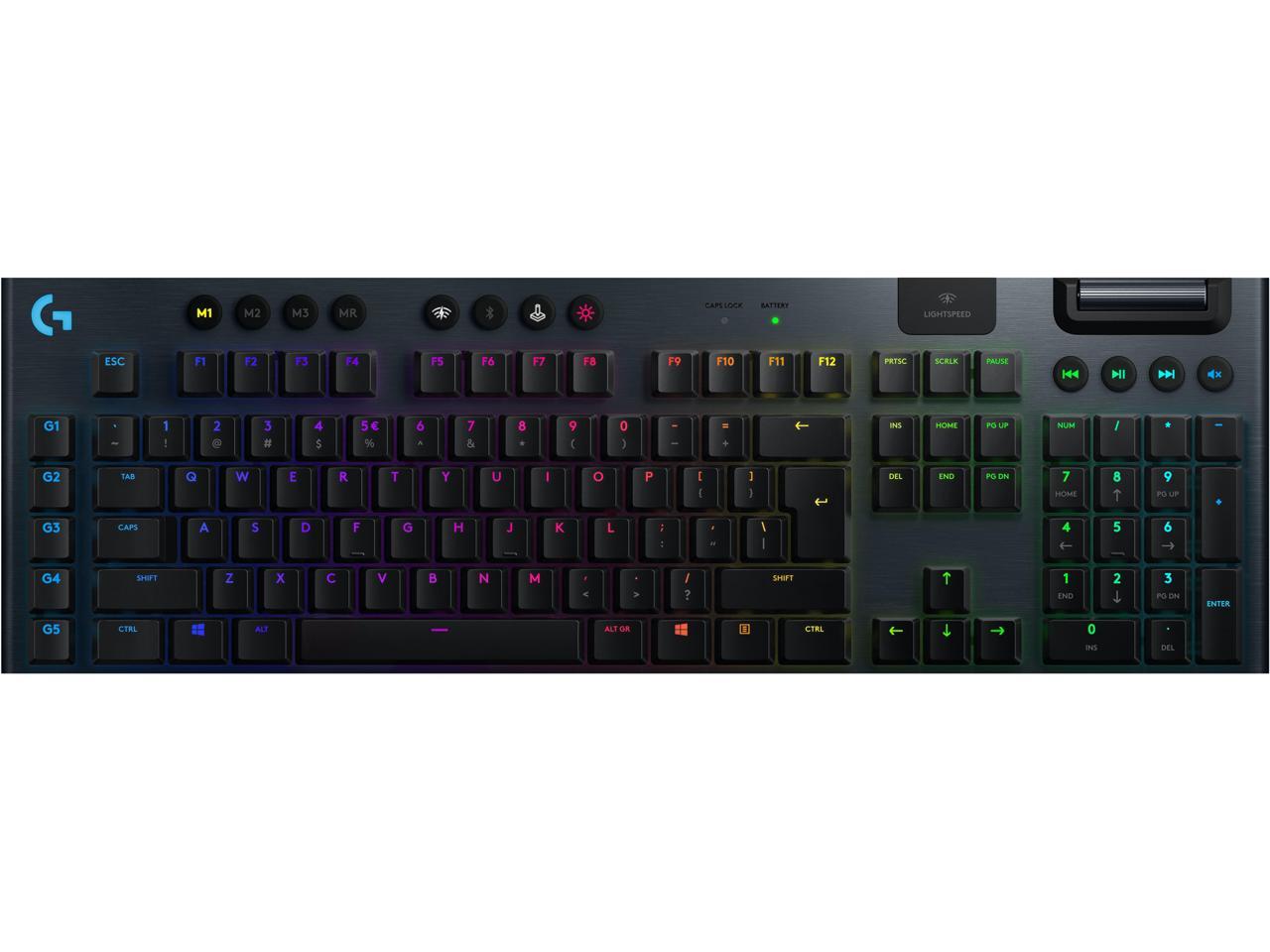 Logitech G915 LIGHTSPEED RGB Mechanical Gaming Keyboard, Low Profile GL Linear Key Switch, LIGHTSYNC RGB, Advanced LIGHTSPEED Wireless and Bluetooth Support - Linear 1