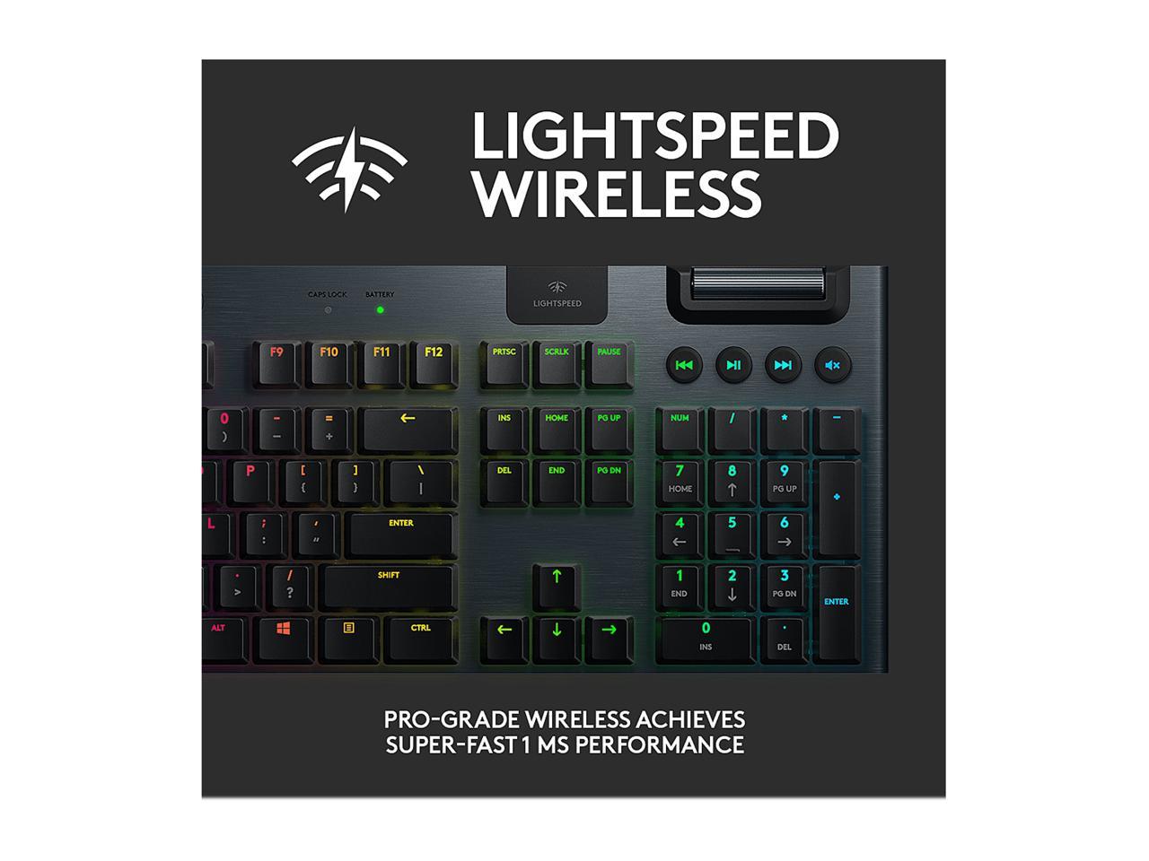 Logitech G915 LIGHTSPEED RGB Mechanical Gaming Keyboard, Low Profile GL Tactile Key Switch, LIGHTSYNC RGB, Advanced LIGHTSPEED Wireless and Bluetooth Support - Tactile 2