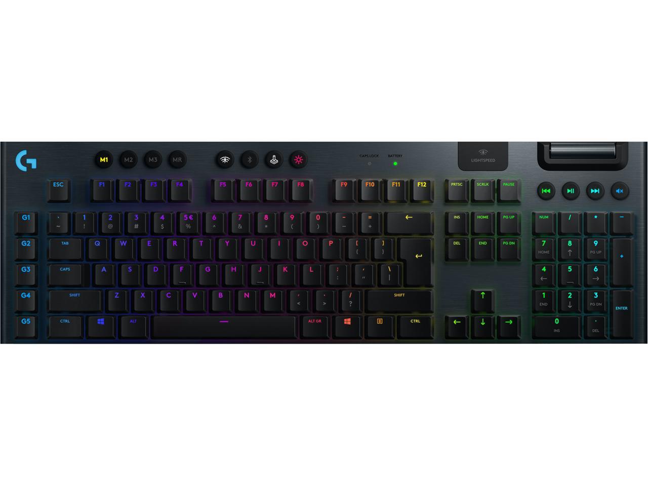 Logitech G915 LIGHTSPEED RGB Mechanical Gaming Keyboard, Low Profile GL Tactile Key Switch, LIGHTSYNC RGB, Advanced LIGHTSPEED Wireless and Bluetooth Support - Tactile 1