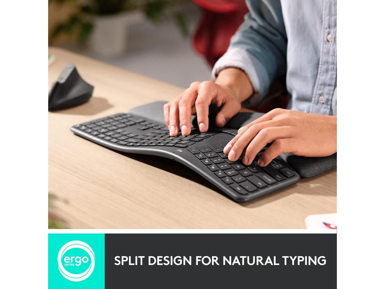 Logitech ERGO K860 Wireless Ergonomic Keyboard - Split Keyboard, Wrist Rest, Natural Typing, Stain-Resistant Fabric, Bluetooth and USB Connectivity, Compatible with Windows/Mac 3