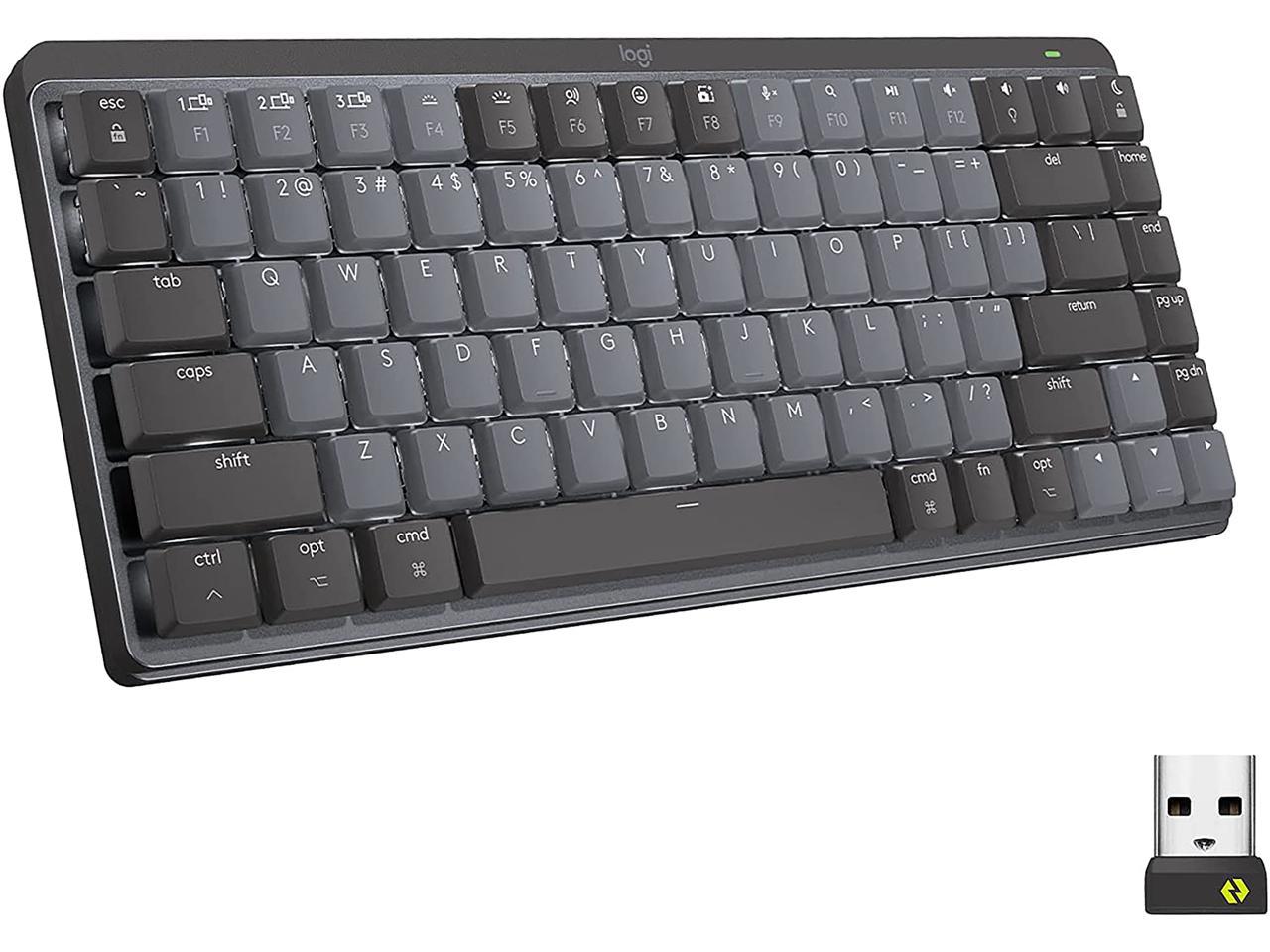 Logitech MX Mechanical Mini Wireless Illuminated Keyboard, Clicky Switches, Backlit, Bluetooth, USB-C, macOS, Windows, Linux, iOS, Android, Graphite 1