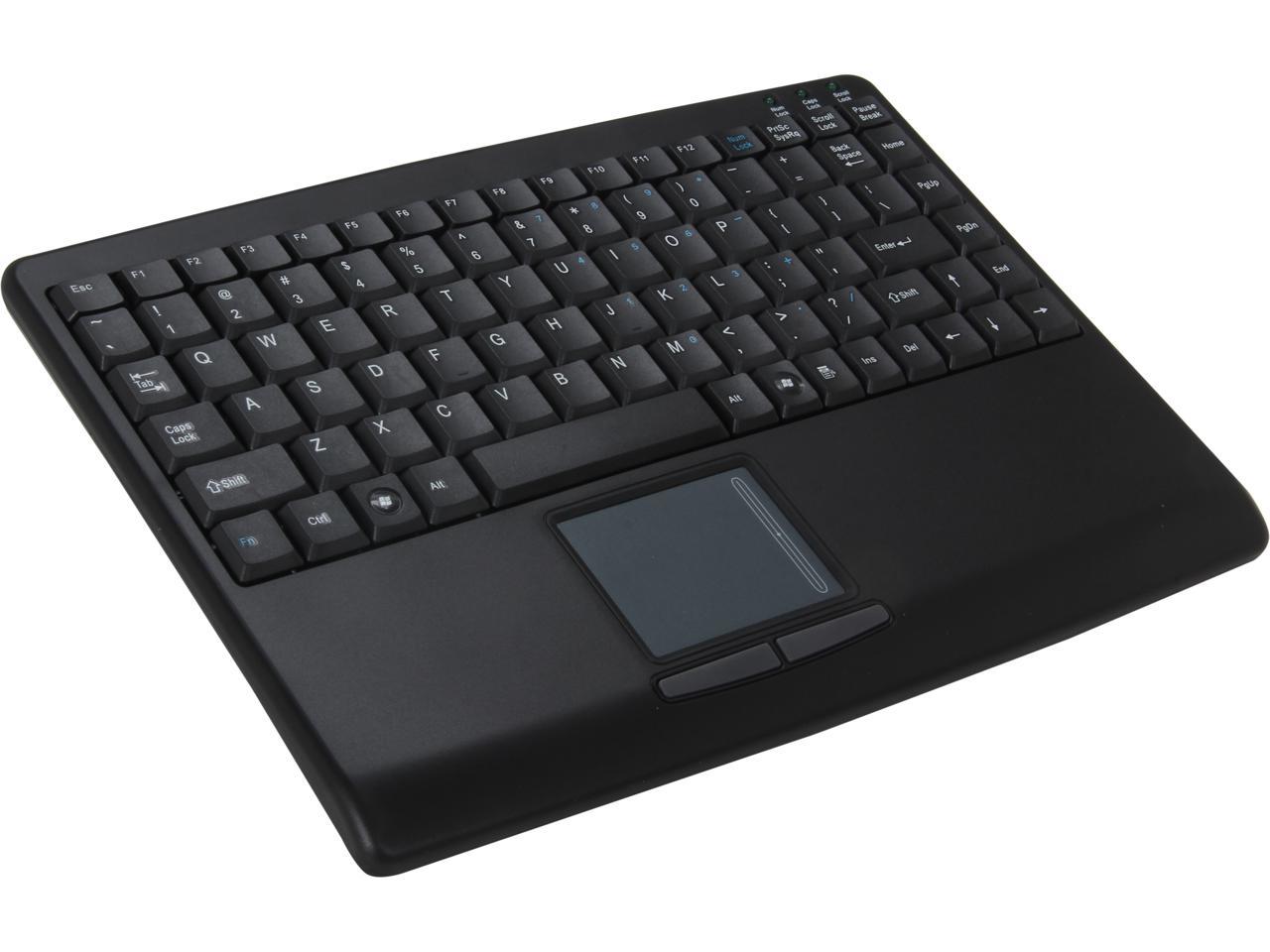 ADESSO AKB-410UB Black 88 Normal Keys USB See Details Mini Slim Touch Keyboard with built in Touchpad 1