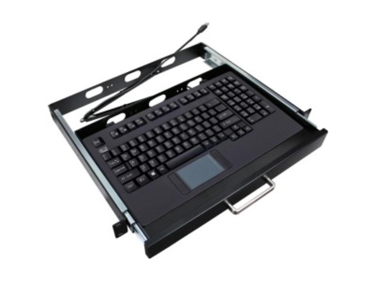 ADESSO AKB-425UB-MRP Black 12 Function Keys USB Wired EasyTouchTouchpad Keyboard With Rackmount 3