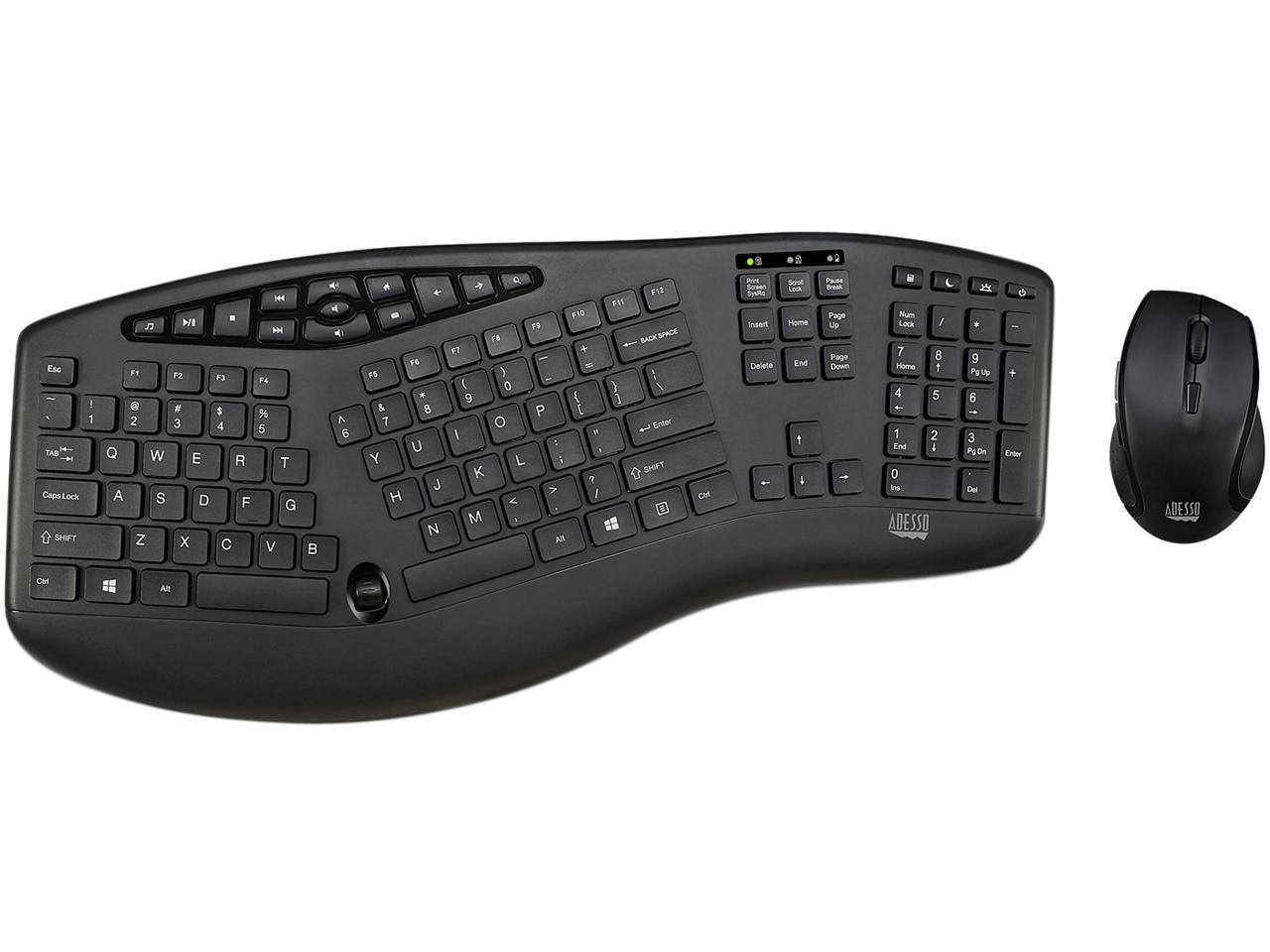 ADESSO TruForm Media 1600 – Wireless Ergonomic Keyboard and Optical Mouse 1