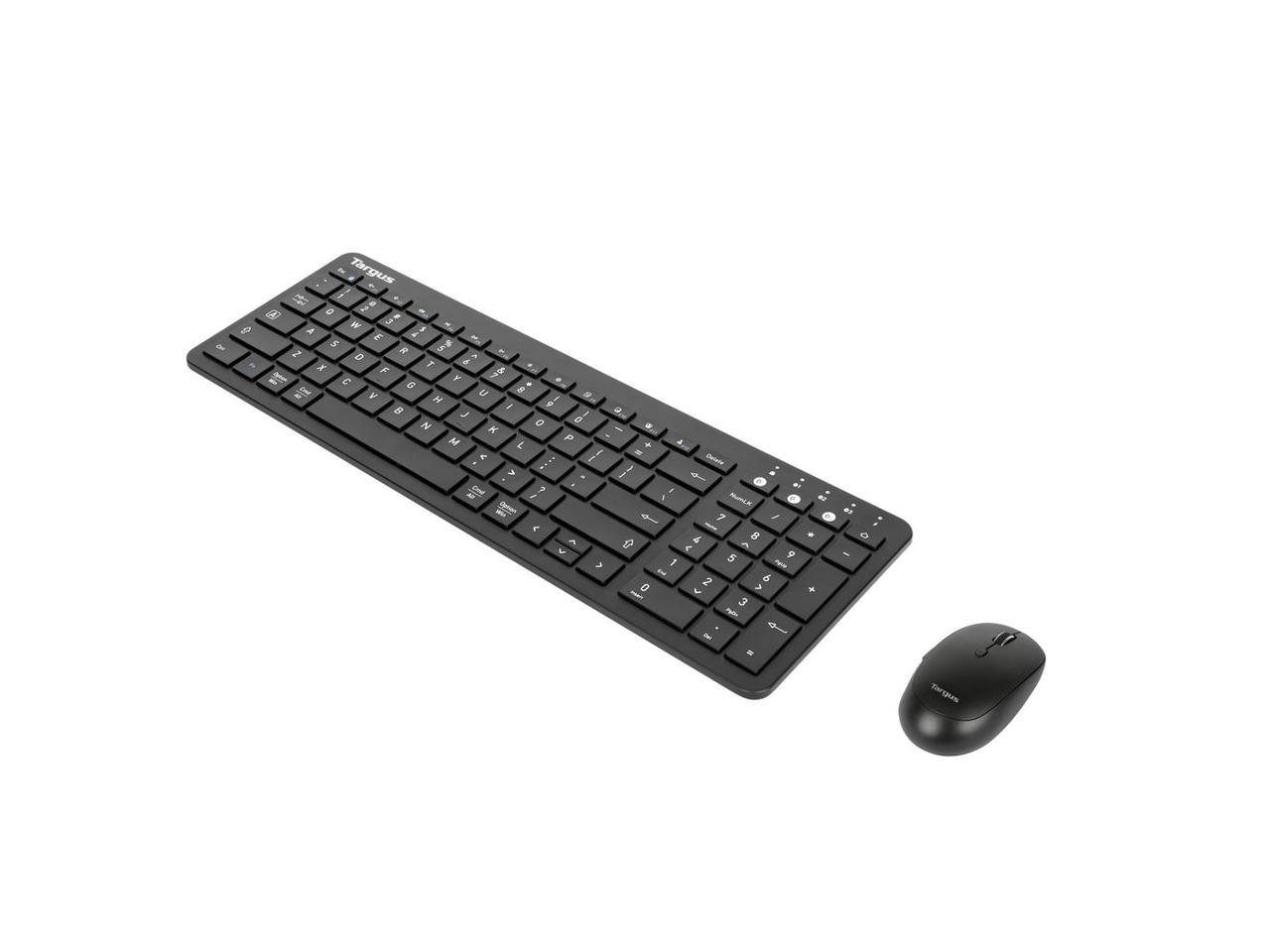 Targus AKM619AMUS Keyboard & Mouse - Wireless Bluetooth 5.1 Keyboard - Black - Wireless Bluetooth Mouse - Optical - 2400 dpi - 2 Button - Scroll Wheel - Black - AAA - Compatible with PC, Mac 2