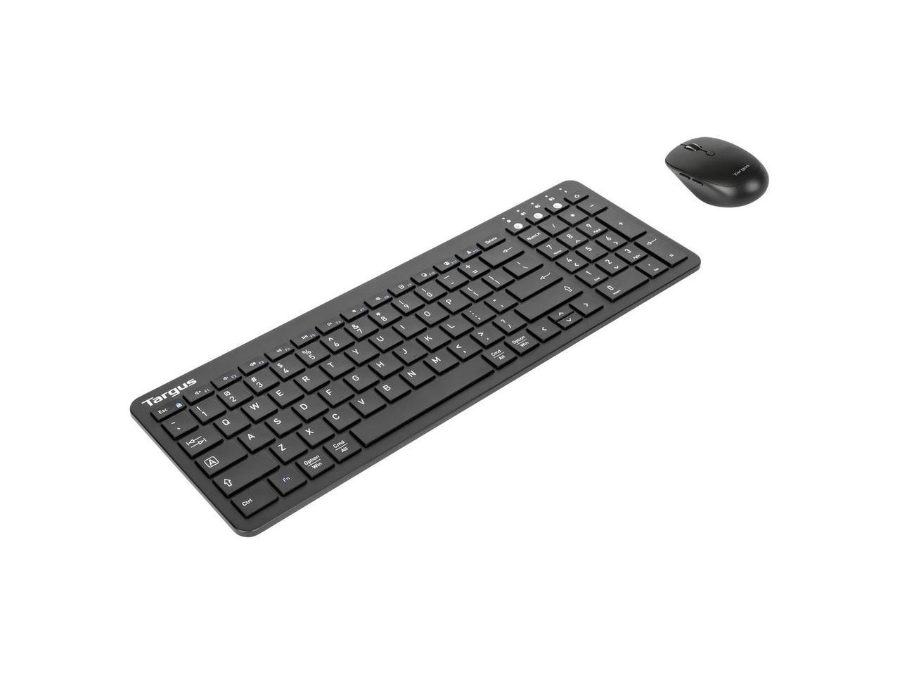 Targus AKM619AMUS Keyboard & Mouse - Wireless Bluetooth 5.1 Keyboard - Black - Wireless Bluetooth Mouse - Optical - 2400 dpi - 2 Button - Scroll Wheel - Black - AAA - Compatible with PC, Mac 1