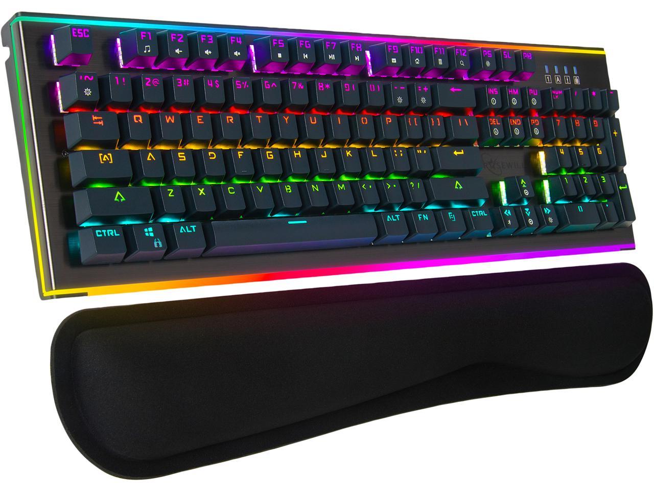 Rosewill NEON K75 V2 Wired Mechanical Gaming Keyboard with Kailh Blue Switches, 19 RGB LED Backlight Effects, NKRO, Anti-Ghosting, Vivid Customizable Rim Backlights, 3-Way Cable Slot 1