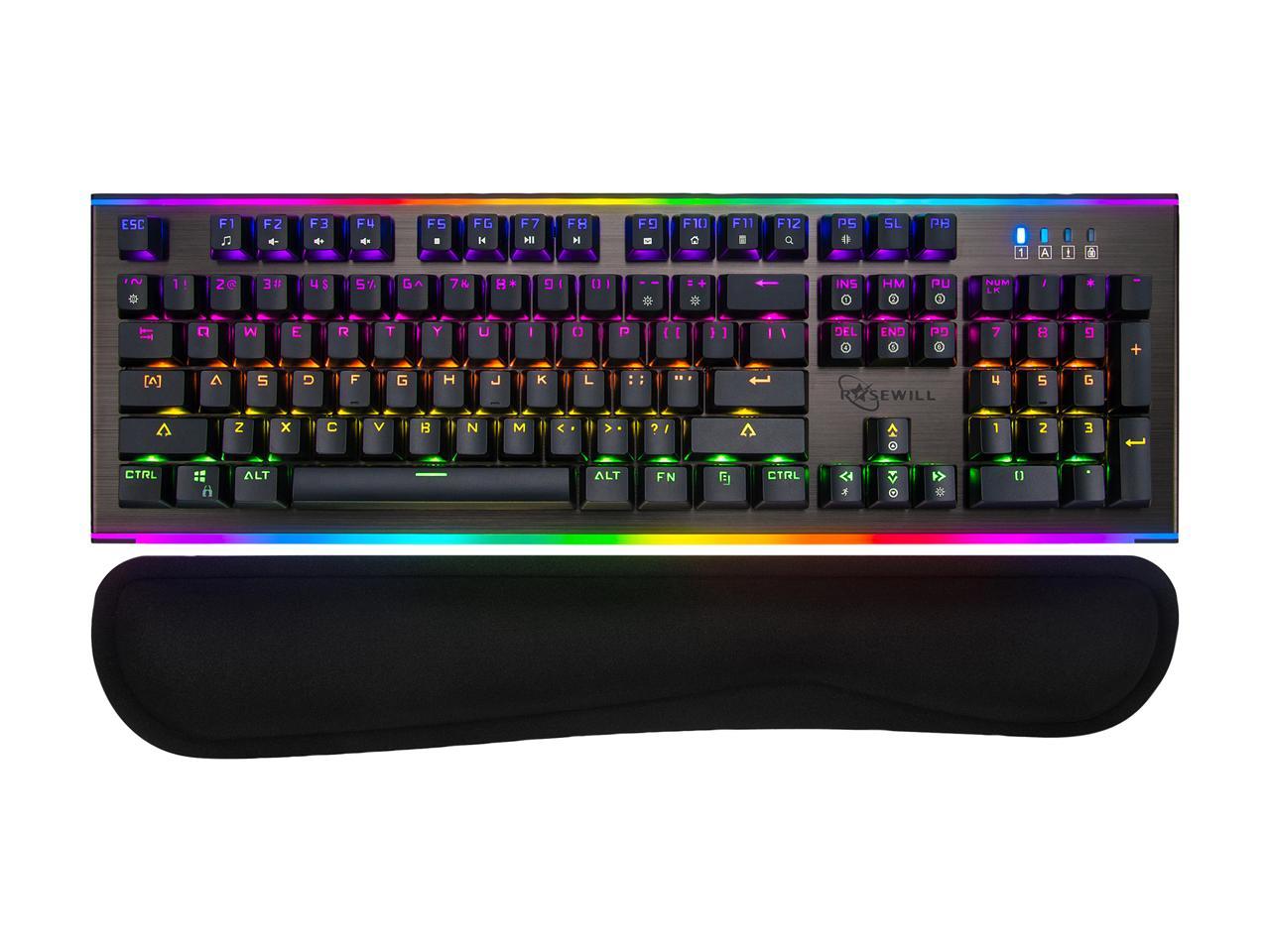 Rosewill NEON K75 V2 Wired Mechanical Gaming Keyboard with Kailh Blue Switches, 19 RGB LED Backlight Effects, NKRO, Anti-Ghosting, Vivid Customizable Rim Backlights, 3-Way Cable Slot 2