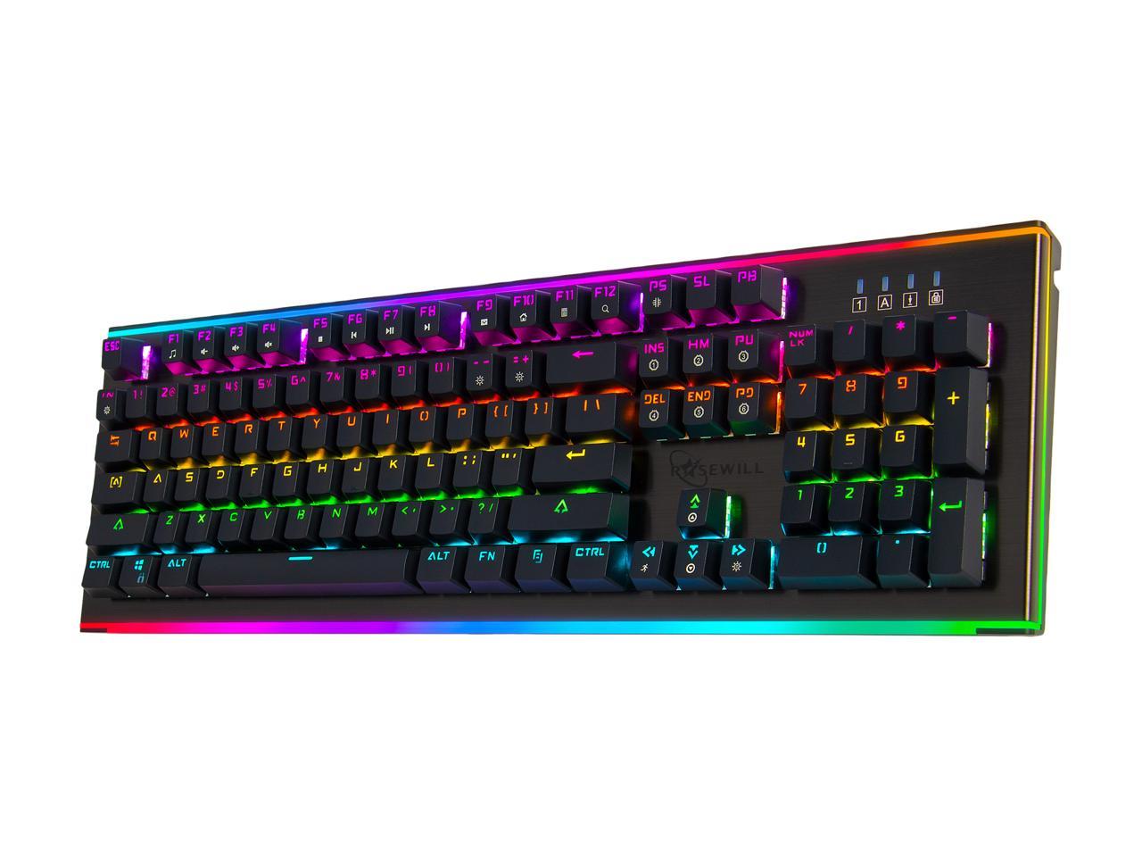 Rosewill NEON K75 V2 Wired Mechanical Gaming Keyboard with Kailh Blue Switches, 19 RGB LED Backlight Effects, NKRO, Anti-Ghosting, Vivid Customizable Rim Backlights, 3-Way Cable Slot 4