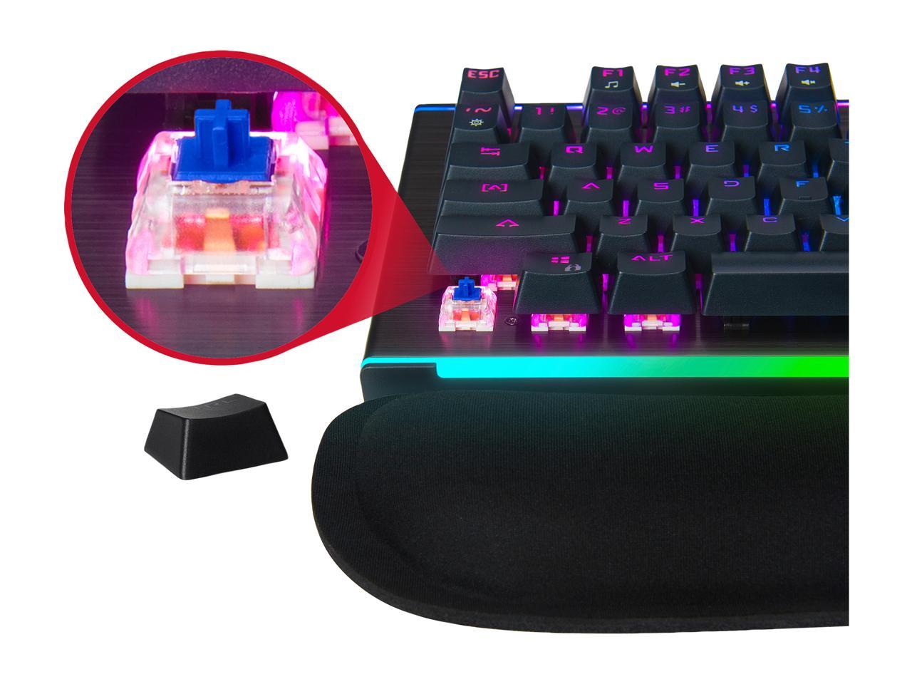 Rosewill NEON K75 V2 Wired Mechanical Gaming Keyboard with Kailh Blue Switches, 19 RGB LED Backlight Effects, NKRO, Anti-Ghosting, Vivid Customizable Rim Backlights, 3-Way Cable Slot 5