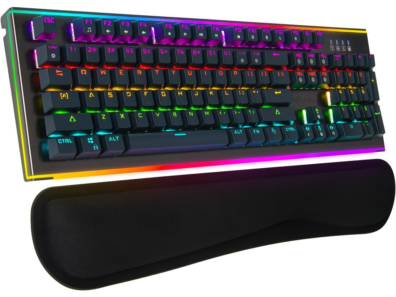 Rosewill NEON K75 V2 BR Wired Mechanical Gaming Keyboard with Kailh Brown Switches, 19 RGB LED Backlight Effects, NKRO, Anti-Ghosting, Vivid Customizable Rim Backlights, 3-Way Cable Slot 1