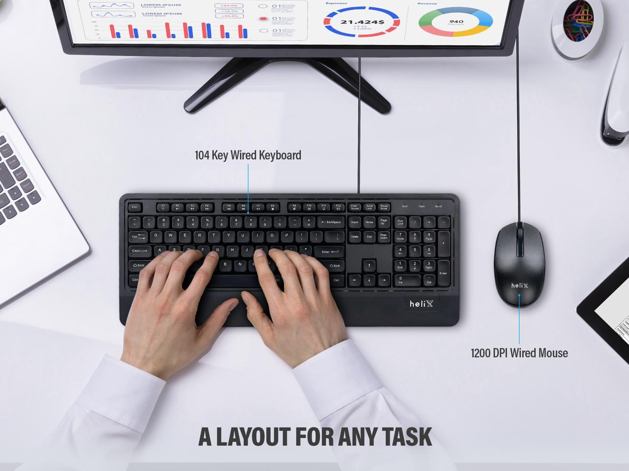 Rosewill HKM100 Wired Black Keyboard and Mouse 2