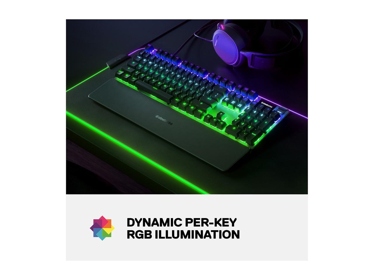 SteelSeries Apex Pro Mechanical Gaming Keyboard – Adjustable Actuation Switches – World’s Fastest Mechanical Keyboard – OLED Smart Display – RGB Backlit 5