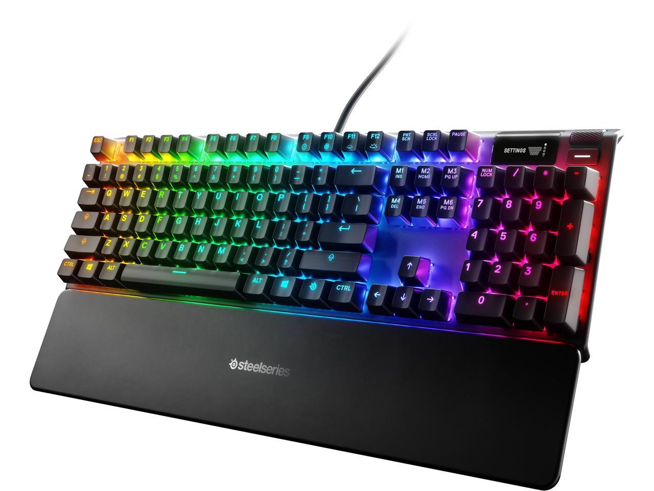 SteelSeries Apex Pro Mechanical Gaming Keyboard – Adjustable Actuation Switches – World’s Fastest Mechanical Keyboard – OLED Smart Display – RGB Backlit 1