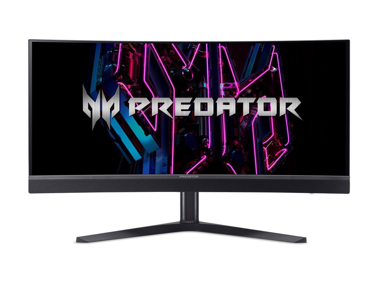 Acer Predator OLED Gaming X34 VBMIIPHUZX 34" Curved 3440x1440 UWQHD 175Hz 0.03ms DCI-P3 99% Wide Color Gamut AMD FreeSync Premium VESA DisplayHDR True Black HDR400 Monitor, HDMIx2, DisplayPort, USB-C (65W), USB3.2, Speakers 1