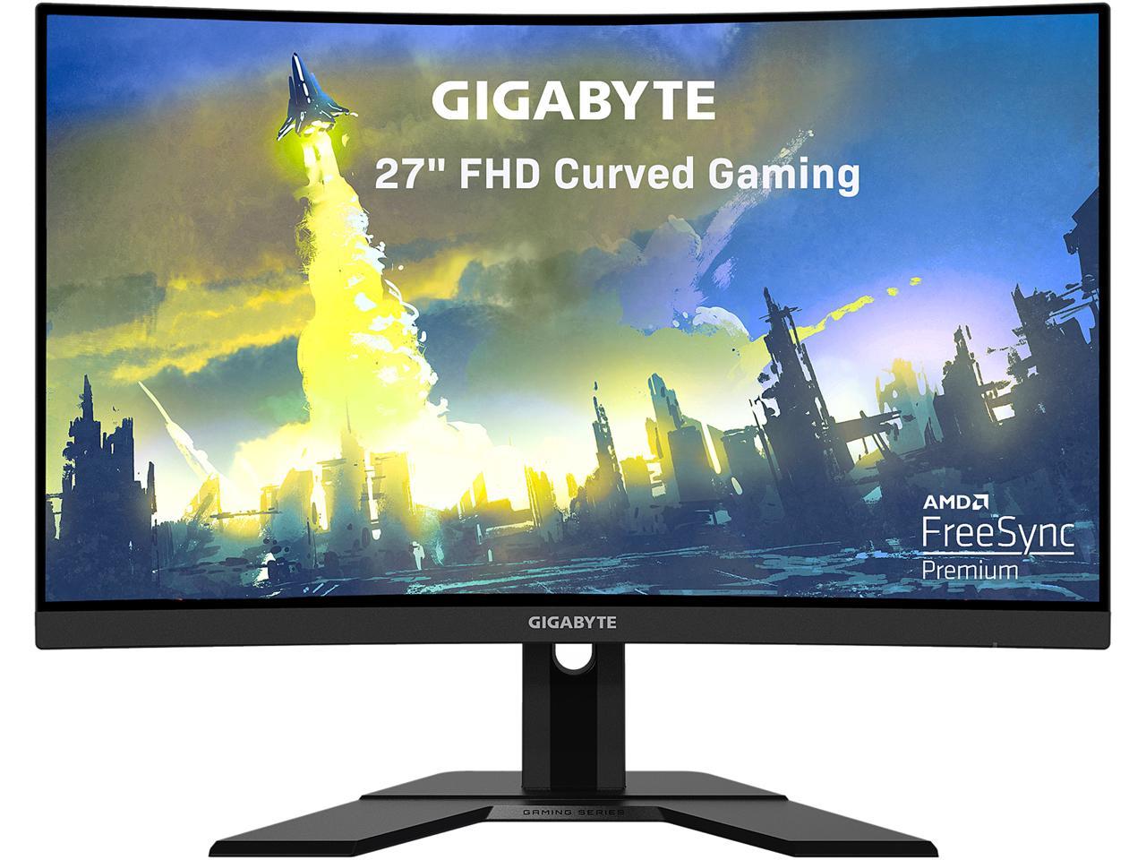 GIGABYTE G27FC A 27" 165Hz 1920 x 1080 1ms (MPRT), 91% DCI-P3, FreeSync Premium, 1 x Display Port 1.2, 2 x HDMI 1.4, 2 x USB 3.0 Curved Gaming Monitor 1