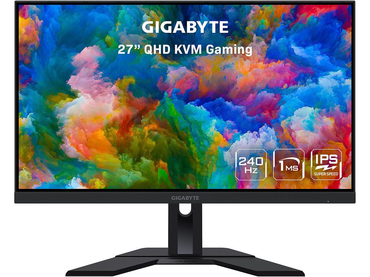 GIGABYTE 27" 240 Hz SS IPS QHD Gaming Monitor FreeSync Premium (AMD Adaptive Sync) 2560 x 1440 (2K) 92% DCI-P3 / 140% sRGB M27Q X-SA-R 1