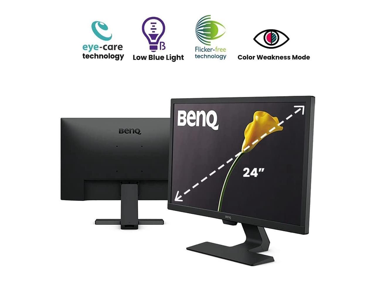 BenQ GW2480 24" FHD 1920 x 1080 VGA HDMI DisplayPort Flicker-Free Technology Built-in Speakers Slim Bezel Design IPS Eye-care Monitor 2