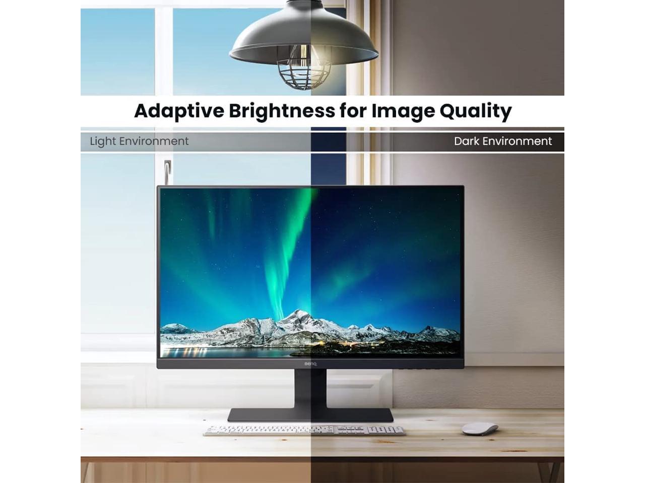 BenQ GW2480 24" FHD 1920 x 1080 VGA HDMI DisplayPort Flicker-Free Technology Built-in Speakers Slim Bezel Design IPS Eye-care Monitor 4