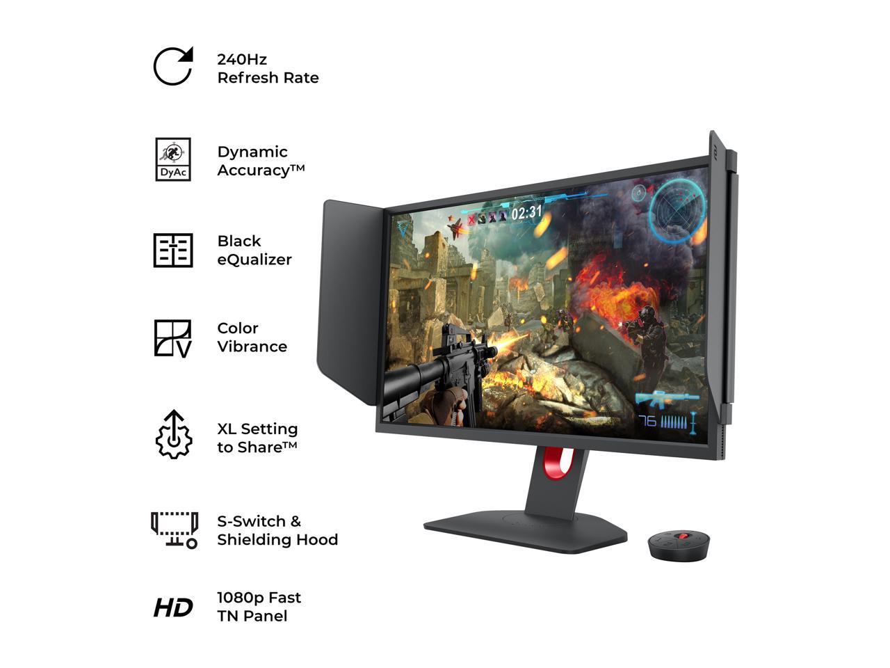 BenQ XL2546K eSports 1920 x 1080 24.5" 240Hz 0.5ms HDMI DisplayPort1.2 Flicker-free Low Blue Light ZOWIE LED Black eQualizer Color Vibrance DyAc+ S-Switch Shield Height Adjust Gaming Monitor 2