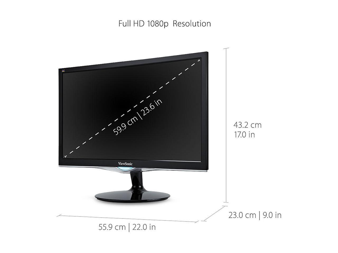 ViewSonic VX2452MH 24 Inch 2ms 60Hz 1080p Entertainment Monitor with HDMI DVI and VGA inputs 3