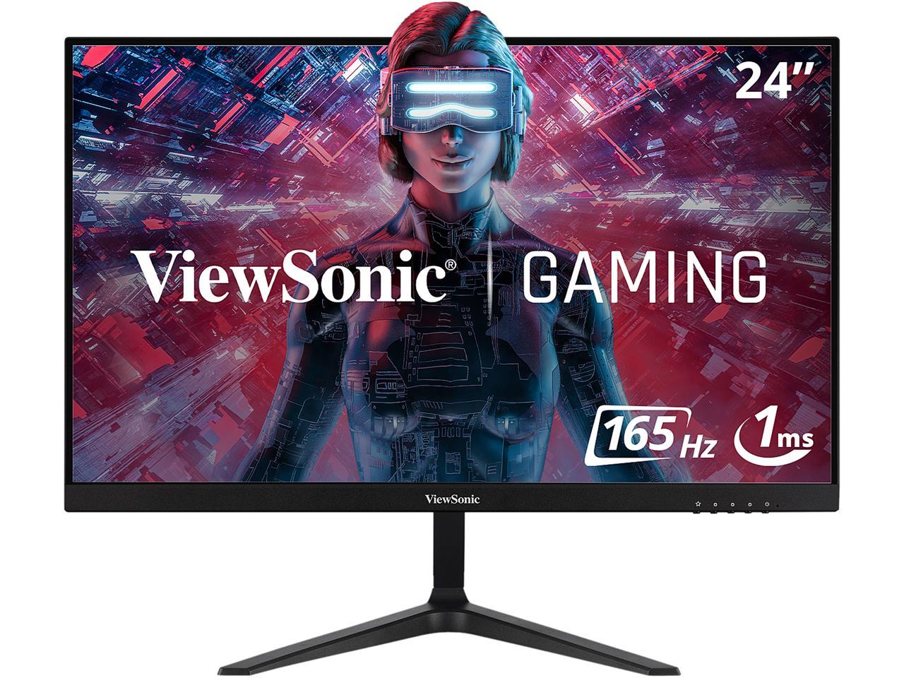 ViewSonic VX2418-P-MHD 24 Inch Frameless Full HD 1080p 165Hz 1ms Gaming Monitor with Adaptive-Sync Eye Care HDMI and Display Port 1