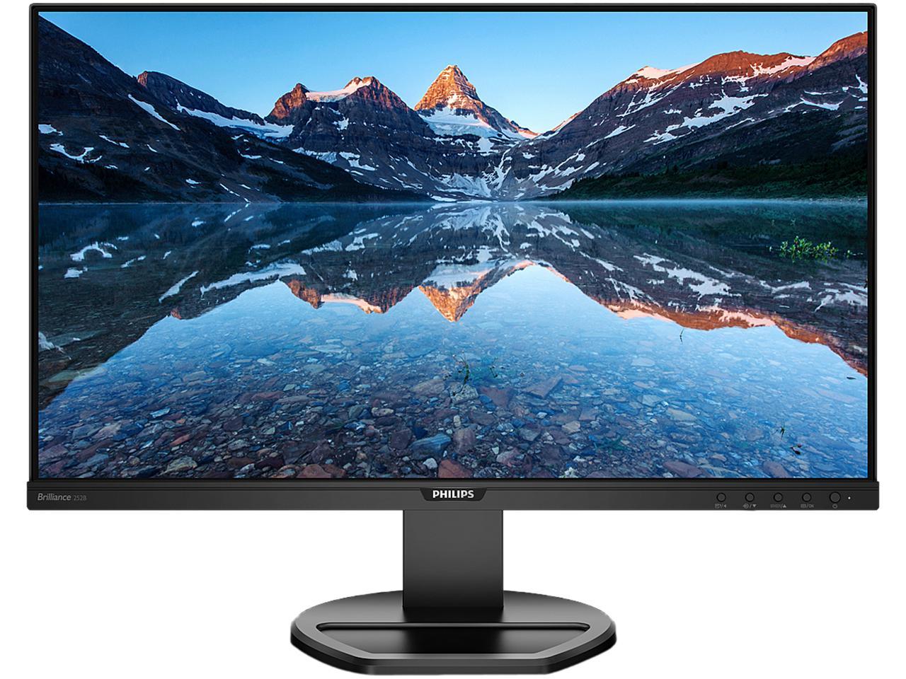 PHILIPS 241B8QJEB 24" (23.8" Viewable) Full HD 1920 x 1080 60Hz IPS Anti-glare w/ HDMI, DisplayPort Built-in Speakers Height Adjustable Low Blue Light Flicker Free Monitor 1