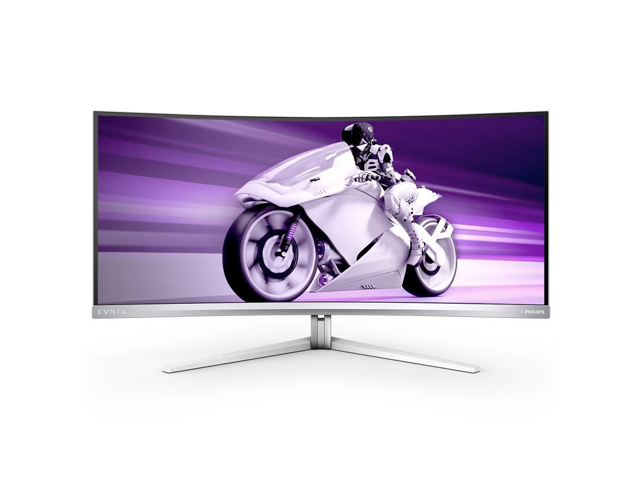 PHILIPS 34" 175 Hz QD-OLED WQHD Gaming Monitor 3440 x 1440 (2K) Color gamut (min.): DCI-P3: 99.3%* Color gamut (typical): NTSC 121.3%*, sRGB 148.8%*, Adobe RGB 97.8%* HDMI, DisplayPort, USB, Audio Evnia 8000 34M2C8600 1