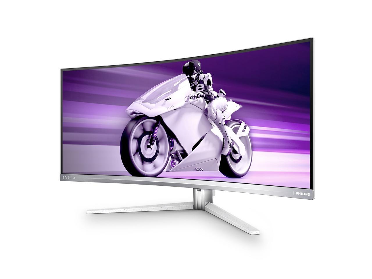 PHILIPS 34" 175 Hz QD-OLED WQHD Gaming Monitor 3440 x 1440 (2K) Color gamut (min.): DCI-P3: 99.3%* Color gamut (typical): NTSC 121.3%*, sRGB 148.8%*, Adobe RGB 97.8%* HDMI, DisplayPort, USB, Audio Evnia 8000 34M2C8600 5