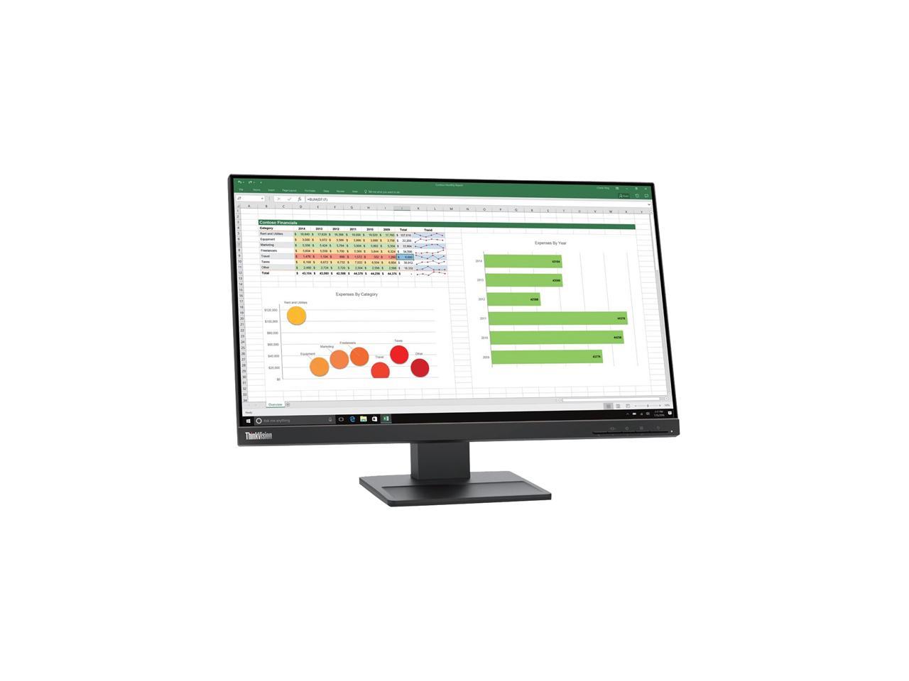 Lenovo ThinkVision E24q-20 23.8" WQHD WLED LCD 75Hz Monitor - 16:9 - Raven Black 1