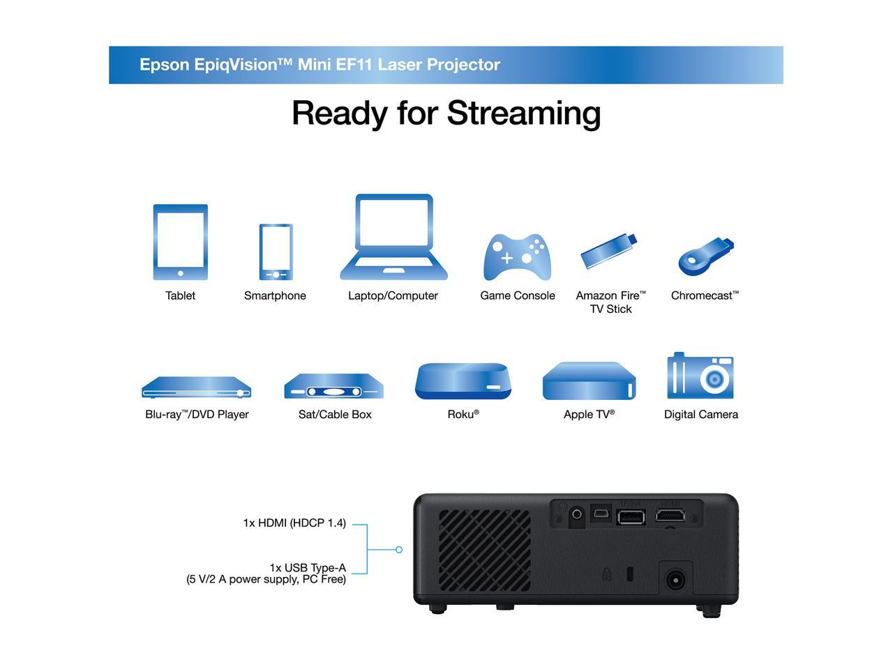 Epson EpiqVision Mini EF11 Laser Projector, 3LCD, Portable, Full HD 1080p, 150-inch Home Entertainment 5