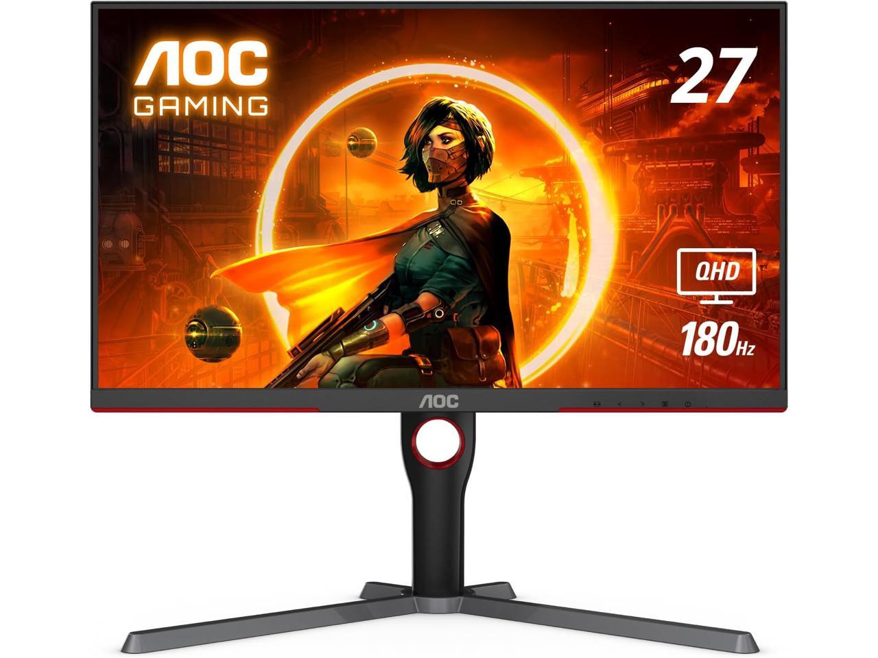 AOC 27" 180 Hz (Using DP 1.4), 144 Hz (Using HDMI 2.0) VA QHD Gaming Monitor 2560 x 1440 (2K) NTSC (CIE1976): 113.2%, sRGB (CIE1931): 137.5% Q27G3XMN 2