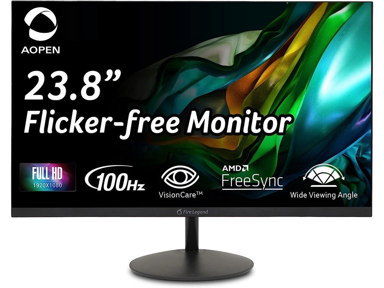 Aopen 24SA2Y HBI 23.8inch Ultra-Thin 1920x1080 100Hz Refresh rate 1ms response time AMD FreeSync Monitor, VGA, HDMI 1