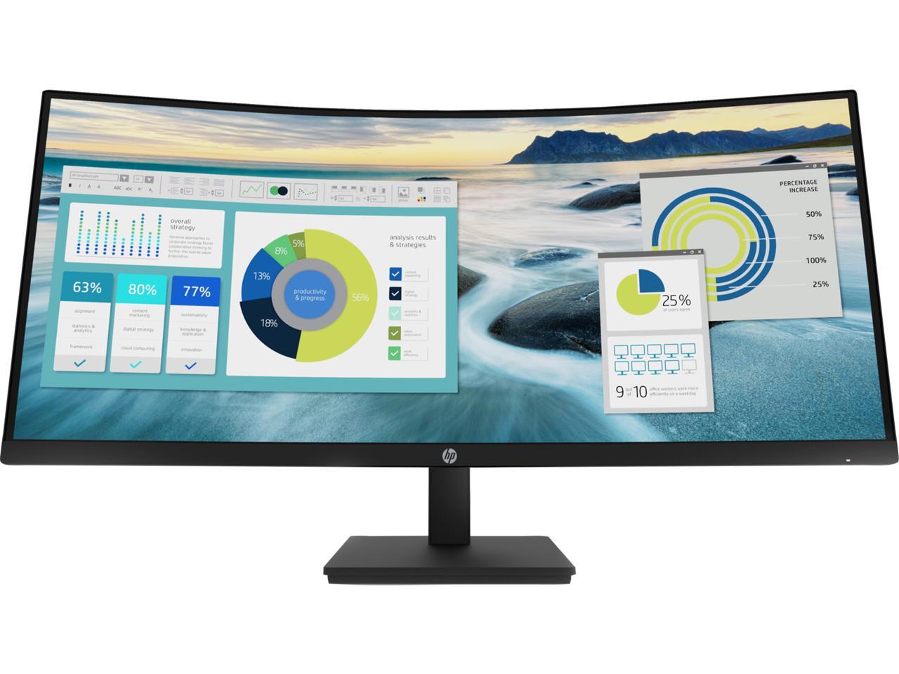 HP 34" 100 Hz VA UWQHD Monitor 3440 x 1440 (2K) HDMI, DisplayPort, USB-C P34hc G4 21Y56AA#ABA 1