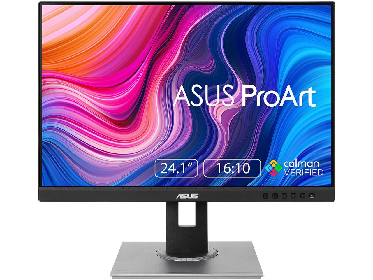 ASUS ProArt Display PA248QV 24" WUXGA 1920 x 1200 16:10 Professional Monitor, 100% sRGB/Rec.709 Delta E < 2, IPS, DisplayPort HDMI D-Sub, Calman Verified, Eye Care, Anti-glare, Tilt Pivot Swivel Height Adjustable 1