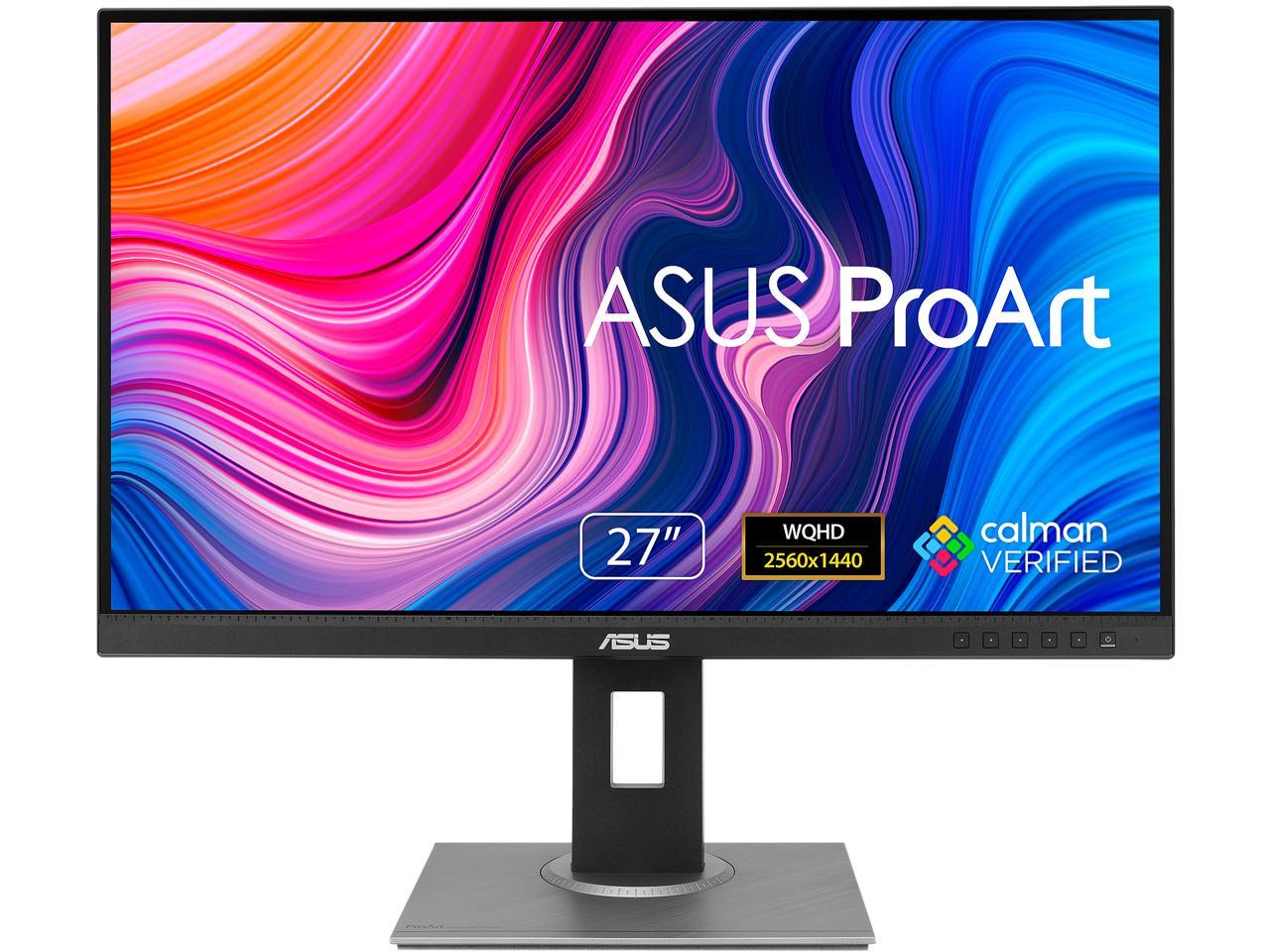 ASUS ProArt Display 27" 1440P Monitor (PA278QV) - QHD (2560 x 1440), 100% sRGB/Rec. 709 Delta E < 2, IPS, DisplayPort HDMI DVI-D Mini DP, Calman Verified, Eye Care, Tilt, Pivot, Swivel, Height Adjustable 1