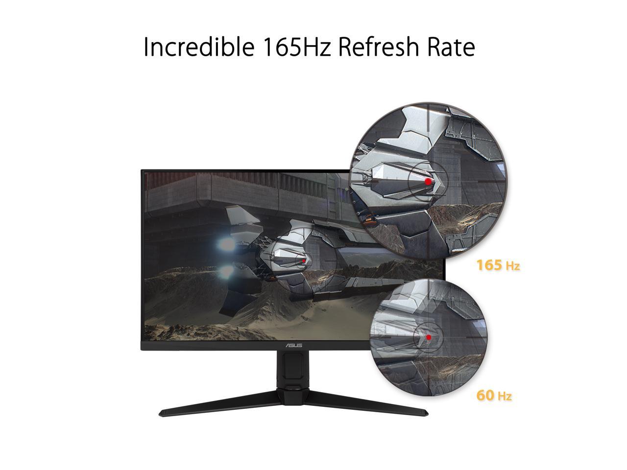 ASUS TUF Gaming VG279QL1A 27" HDR Gaming Monitor, 1080P Full HD, 165Hz (Supports 144Hz), IPS, 1ms, FreeSync Premium, DisplayHDR 400, Extreme Low Motion Blur, Eye Care, 2x HDMI, DisplayPort, Height Adjustable 4