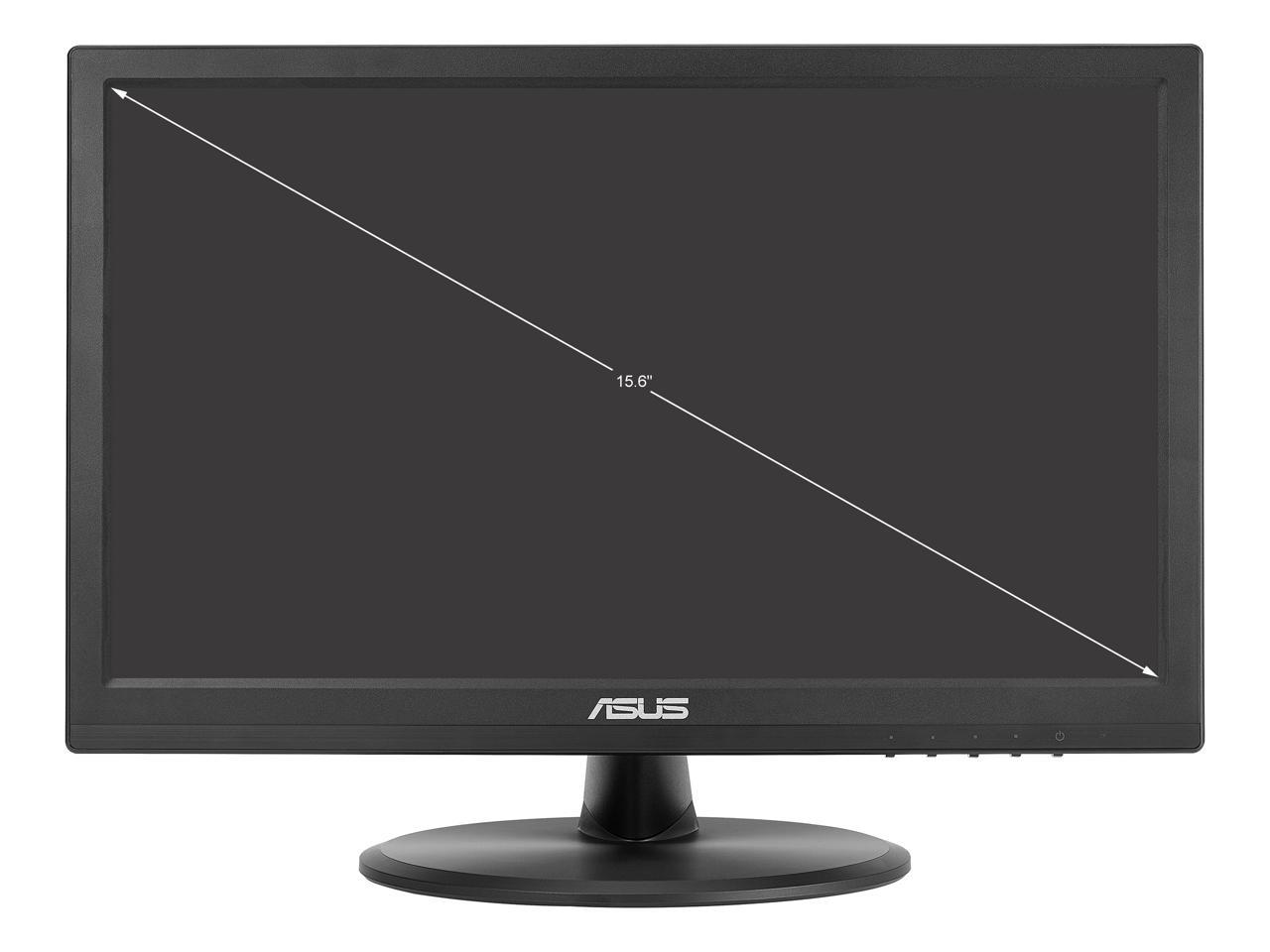 ASUS 15.6" Touch Monitor (VT168HR) - WXGA (1366 x 768), 10-point Touchscreen, Flicker free, Low Blue Light, Eye Care, VESA Mountable, VGA, HDMI, Tilt 2