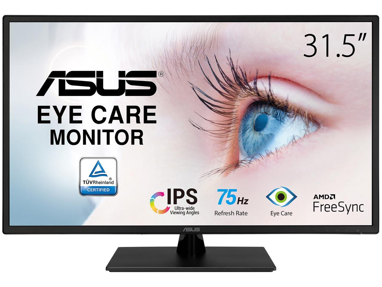 ASUS 31.5" 1080P Monitor (VA329HE) - Full HD, IPS, 75Hz, Adaptive-Sync, Eye Care, Low Blue Light, Flicker Free, HDMI, VGA, Wall Mountable, Tilt Adjustable 1