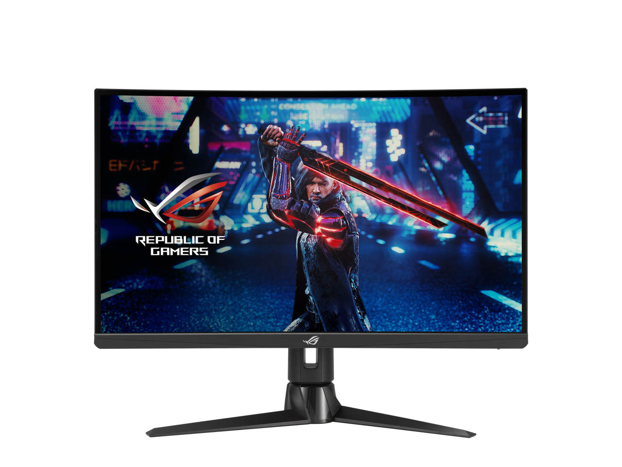 ASUS 27” 1440P Curved Gaming Monitor - QHD (2560 x 1440), Fast IPS, 170Hz, 1ms, G-SYNC Compatible, FreeSync Premium, Eye Care, HDMI, DisplayPort, Height Adjustable, DisplayHDR 400 ROG Strix XG27AQV 2