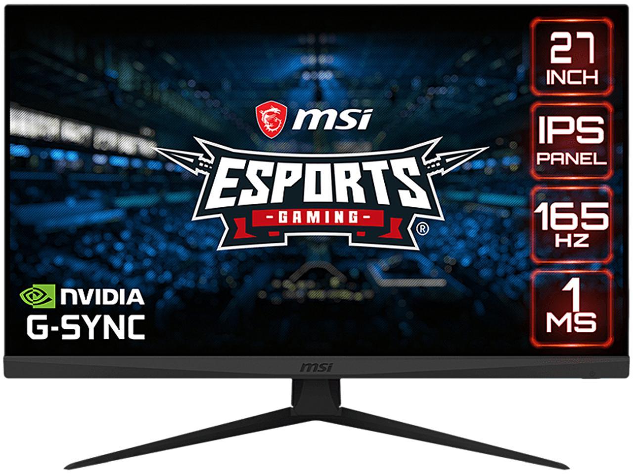 MSI 27" 165 Hz IPS FHD Gaming Monitor G-Sync Compatible 1920 x 1080 94% DCI-P3 / 131% sRGB HDMI, DisplayPort, Audio Optix G273 1