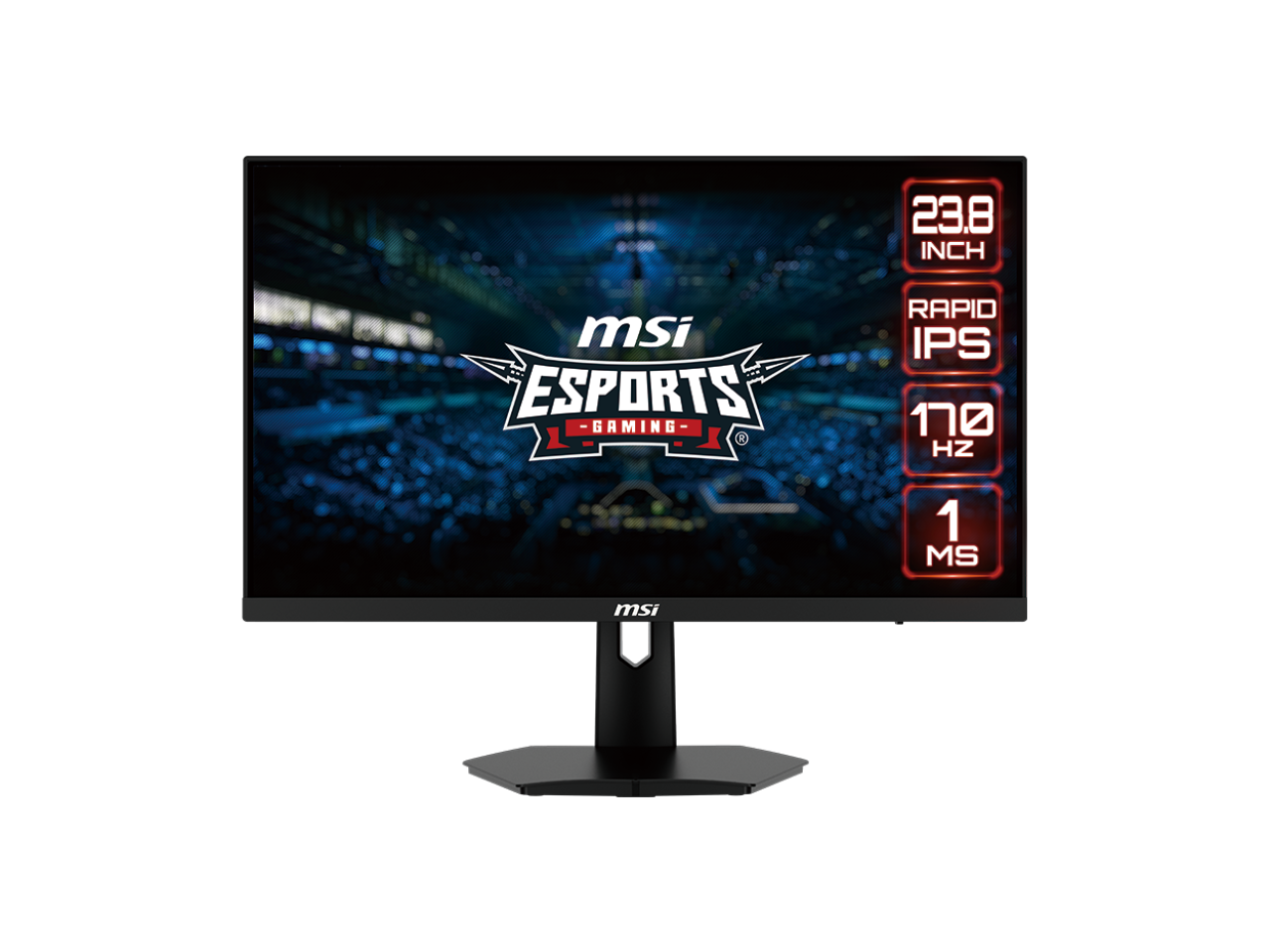 MSI 24.0 170 Hz Rapid IPS FHD Gaming Monitor FreeSync Premium (AMD Adaptive Sync) 1920 x 1080 94.4% Adobe RGB / 92.05% DCI-P3 / 122.88% sRGB G244F 1