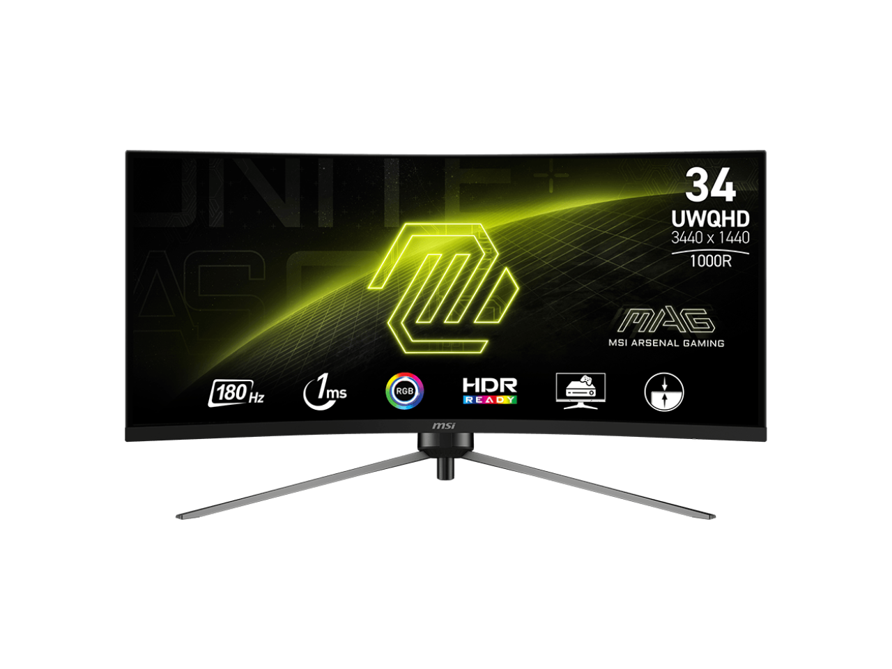 MSI 34" 180 Hz VA UWQHD Gaming Monitor 3440x1440 (UWQHD) MAG345CQR 1