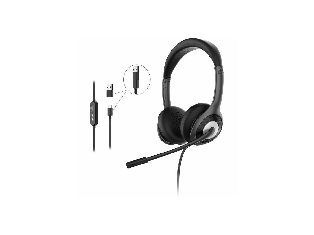 Morpheus 360 Connect USB Stereo Headset with Boom Microphone - Noise Reduction Mic- Protein Leather Ear Cushions - in-Line Volume Controls - Mute Button - Black - HS5600SU 1