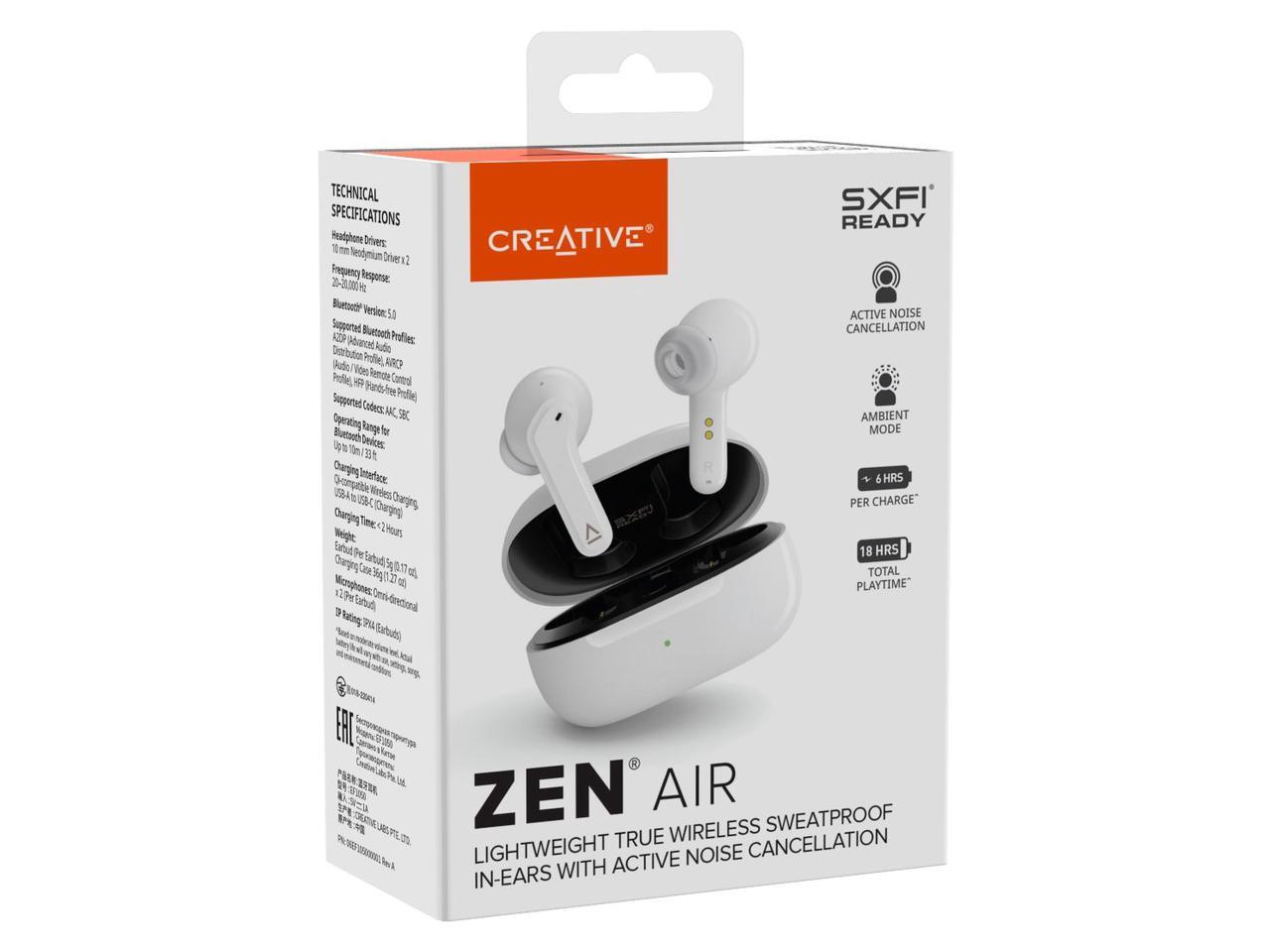 Creative Zen Air Earset Lightweight True Wireless Sweatproof In-ear Headphones With Active Noise Cancellation 5