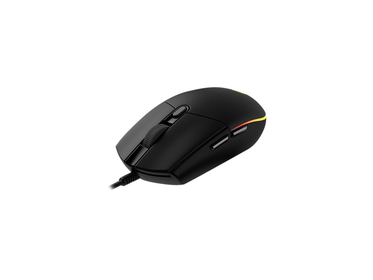 Logitech G203 Wired Gaming Mouse, 8,000 DPI, Rainbow Optical Effect LIGHTSYNC RGB, 6 Programmable Buttons, On-Board Memory, Screen Mapping, PC/Mac Computer and Laptop Compatible - Black 3